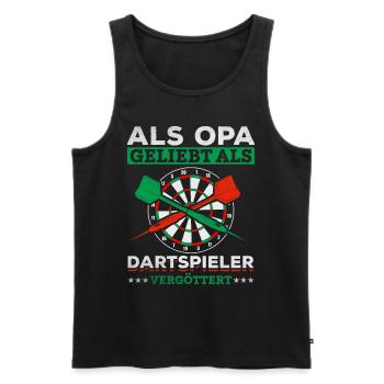 Als Opa geliebt als Dartspieler vergöttert Opa - Männer Premium Bio Tank Top - Schwarz - Vorne - Michal (187cm)