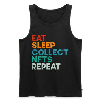 Vintage Crypto Art May Start Talking About NFT - Men's Premium Organic Tank Top - black - Front - AI Model Male 178 light (178cm)