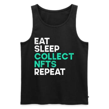 Vintage Crypto Art May Start Talking About NFT - Men's Premium Organic Tank Top - black - Front - AI Model Male 178 light (178cm)