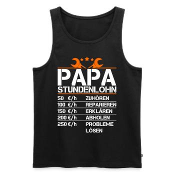 Vater Stundenlohn Witzig Geschenk Lustig Papa - Männer Premium Bio Tank Top - Schwarz - Vorne - Michal (187cm)