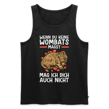 Wombats nicht mögen Beuteltier Australien - Männer Premium Bio Tank Top - Schwarz - Vorne - AI Model Male 178 light (178cm)