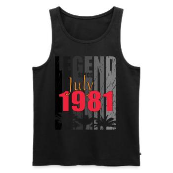 1981 geboren Im Juli Retro Geschenkidee - Männer Premium Bio Tank Top - Schwarz - Vorne - AI Model Male 178 light (178cm)