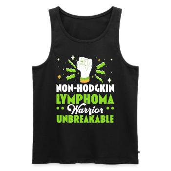 Lymphome non hodgkinien Guerrier Cancer - Débardeur bio Premium Homme - noir - Devant - Michal (187cm)