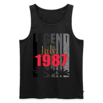Juli 1987 Geburtstagsgruss retro design - Männer Premium Bio Tank Top - Schwarz - Vorne - Michal (187cm)