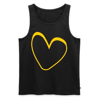 Yellow Heart Conception simple - Débardeur bio Premium Homme - noir - Devant - Michal (187cm)