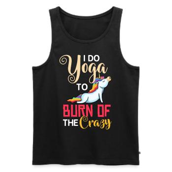 Yoga Licorne Débutant Entraînement Citations Méditation - Débardeur bio Premium Homme - noir - Devant - AI Model Male 178 light (178cm)
