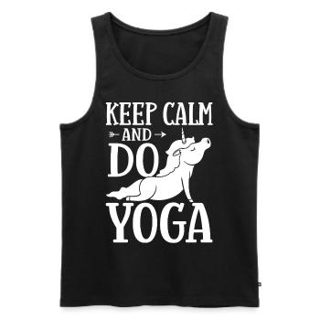 Yoga Einhorn Anfänger Workout Zitate Meditation - Männer Premium Bio Tank Top - Schwarz - Vorne - Michal (187cm)