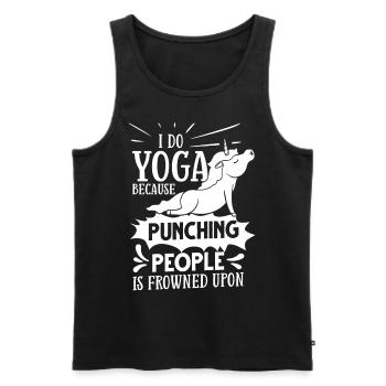 Yoga Licorne Débutant Entraînement Citations Méditation - Débardeur bio Premium Homme - noir - Devant - AI Model Male 178 light (178cm)