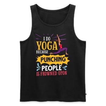 Yoga Licorne Débutant Entraînement Citations Méditation - Débardeur bio Premium Homme - noir - Devant - AI Model Male 178 light (178cm)