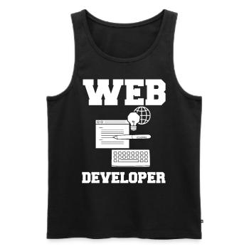 Web Development Web Developer Developer Manager - Men's Premium Organic Tank Top - black - Front - AI Model Male 178 light (178cm)