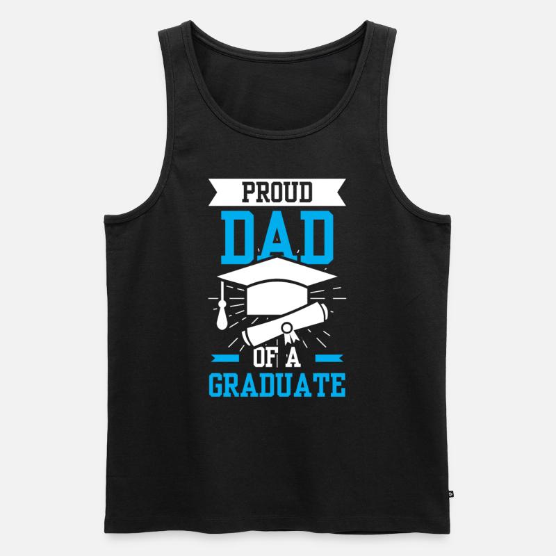 Stolzer Vater Eines Absolventen Abschluss - Männer Premium Bio Tank Top - Schwarz