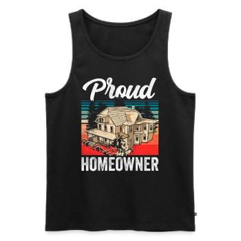 Stolzer Hauseigentümer Hausbesitzer Hausherr Haus - Männer Premium Bio Tank Top - Schwarz - Vorne - Michal (187cm)