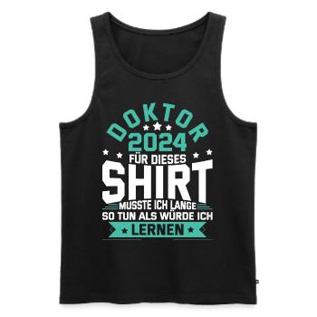 Doktor 2024 Doktorand Promotion Dissertation - Männer Premium Bio Tank Top - Schwarz - Vorne - Michal (187cm)