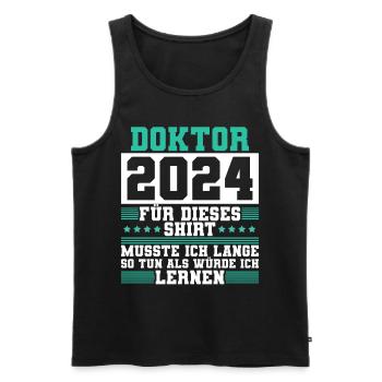 Doktor 2024 Doktorand Promotion Dissertation - Männer Premium Bio Tank Top - Schwarz - Vorne - Michal (187cm)