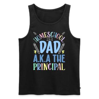 Homeschool Dad The Principal Homeschooling Papa - Men's Premium Organic Tank Top - black - Front - Michal (187cm)