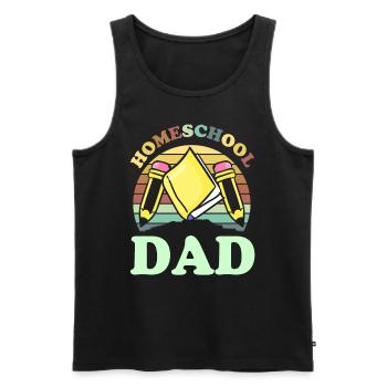Homeschool Papa Homeschooling Vater Vatertag - Männer Premium Bio Tank Top - Schwarz - Vorne - Michal (187cm)