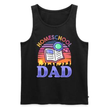 Homeschool Papa Vater Homeschooling Vatertag - Männer Premium Bio Tank Top - Schwarz - Vorne - Michal (187cm)