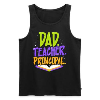 Father Teacher Principal Father's Day Papa Homeschool - Men's Premium Organic Tank Top - black - Front - Michal (187cm)