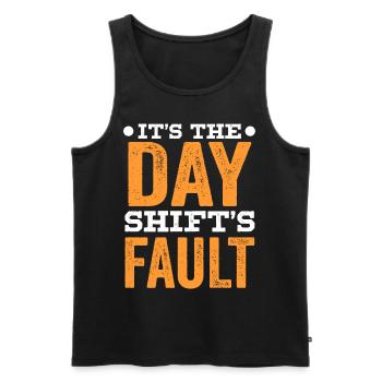 The day shift is to blame work night shift - Men's Premium Organic Tank Top - black - Front - AI Model Male 178 light (178cm)