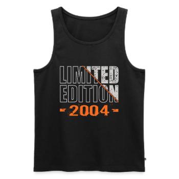 Limited Edition 2004 - Men's Premium Organic Tank Top - black - Front - AI Model Male 178 light (178cm)