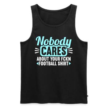 Personne ne se soucie de votre maillot de football - Débardeur bio Premium Homme - noir - Devant - AI Model Male 178 light (178cm)