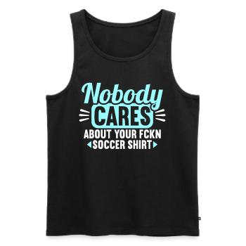 Personne ne se soucie de votre maillot de football - Débardeur bio Premium Homme - noir - Devant - AI Model Male 178 light (178cm)