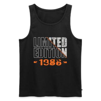 Limited Edition 1986 - Men's Premium Organic Tank Top - black - Front - AI Model Male 178 light (178cm)