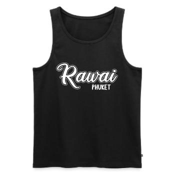 Vintage Thaïlande Asie Coucher de soleil Phuket Rawai - Débardeur bio Premium Homme - noir - Devant - AI Model Male 178 light (178cm)