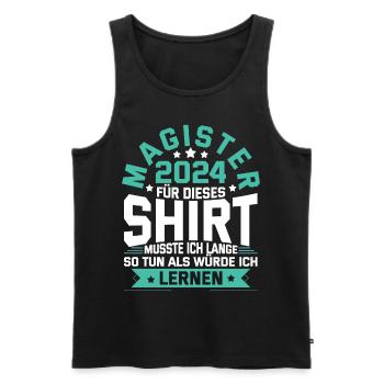 Magister 2024 Spruch Magisterabschluss - Männer Premium Bio Tank Top - Schwarz - Vorne - Michal (187cm)