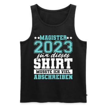 Magister 2023 Spruch Magisterabschluss - Männer Premium Bio Tank Top - Schwarz - Vorne - Michal (187cm)