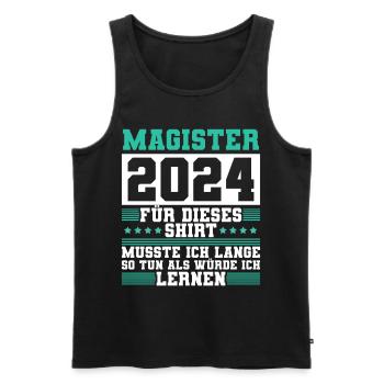 Magister 2024 Spruch Magisterabschluss - Männer Premium Bio Tank Top - Schwarz - Vorne - Michal (187cm)