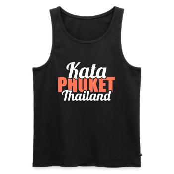 Vintage Thailand Asia Sunset Phuket Kata - Männer Premium Bio Tank Top - Schwarz - Vorne - AI Model Male 178 light (178cm)