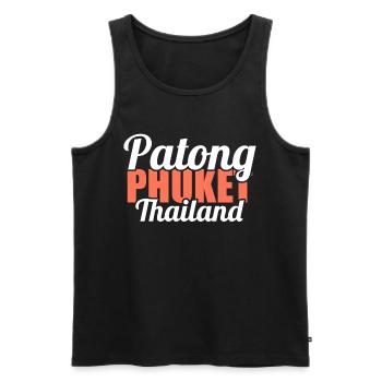Vintage Thaïlande Asie Coucher de soleil Phuket Patong - Débardeur bio Premium Homme - noir - Devant - AI Model Male 178 light (178cm)