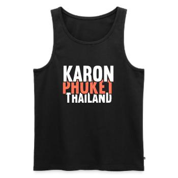 Vintage Thaïlande Asie Coucher de soleil Phuket Karon - Débardeur bio Premium Homme - noir - Devant - AI Model Male 178 light (178cm)