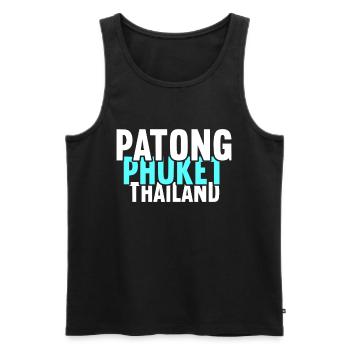 Vintage Thaïlande Asie Coucher de soleil Phuket Patong - Débardeur bio Premium Homme - noir - Devant - AI Model Male 178 light (178cm)