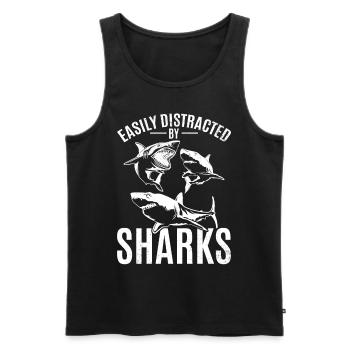 Shark Great White Shark Love Ich werde leicht von - Männer Premium Bio Tank Top - Schwarz - Vorne - AI Model Male 178 light (178cm)