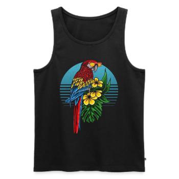 Drôle d’oiseau cockatiel oiseau perroquet oiseau - Débardeur bio Premium Homme - noir - Devant - Michal (187cm)