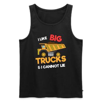 Excavatrice Chantier de construction Ouvrier de la construction Construction Mensonge I Cadeau - Débardeur bio Premium Homme - noir - Devant - Michal (187cm)