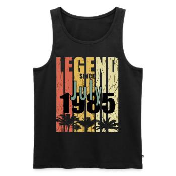 1985 geboren Im Juli Retro Geschenkidee - Männer Premium Bio Tank Top - Schwarz - Vorne - Michal (187cm)