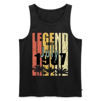 Juli 1987 Geburtstagsgruss retro design - Männer Premium Bio Tank Top - Schwarz - Vorne - Michal (187cm)