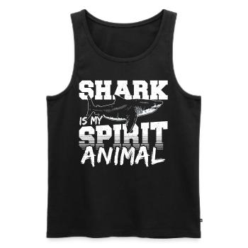 Shark Is My Spirit Animal Shark Fin Ocean Fish - Männer Premium Bio Tank Top - Schwarz - Vorne - Michal (187cm)