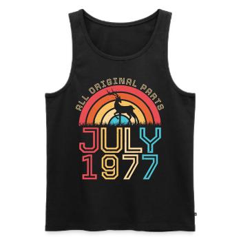 Year of birth 1977 July - Men's Premium Organic Tank Top - black - Front - Michal (187cm)