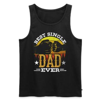 Best Single Father Ever Dad - Men's Premium Organic Tank Top - black - Front - AI Model Male 178 light (178cm)