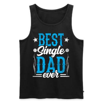 Best Single Father Ever Dad - Men's Premium Organic Tank Top - black - Front - Michal (187cm)