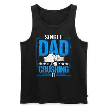 Single Father Papa Single Parent Daddy - Men's Premium Organic Tank Top - black - Front - AI Model Male 178 light (178cm)