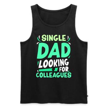 Père monoparental Addiction Collègues Papa Père - Débardeur bio Premium Homme - noir - Devant - Michal (187cm)