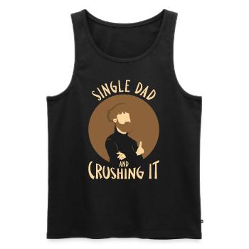 Single Father Daddy Papa Single Parent - Men's Premium Organic Tank Top - black - Front - AI Model Male 178 light (178cm)