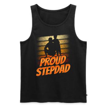 Stolzer Stiefvater Vatertag Stiefpapa Stepdad - Männer Premium Bio Tank Top - Schwarz - Vorne - AI Model Male 178 light (178cm)