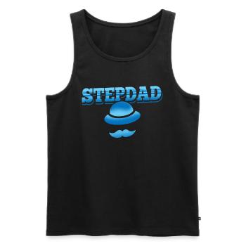 Stiefvater Stepdad Vatertag Stiefpapa - Männer Premium Bio Tank Top - Schwarz - Vorne - AI Model Male 178 light (178cm)