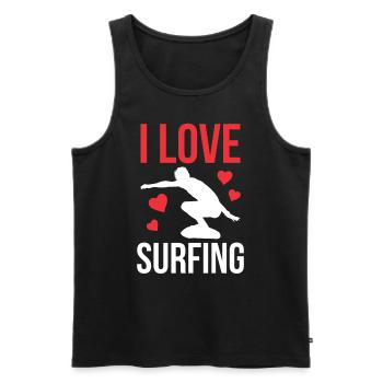 J’adore Surfer Surfer SurfBoard - Débardeur bio Premium Homme - noir - Devant - Michal (187cm)